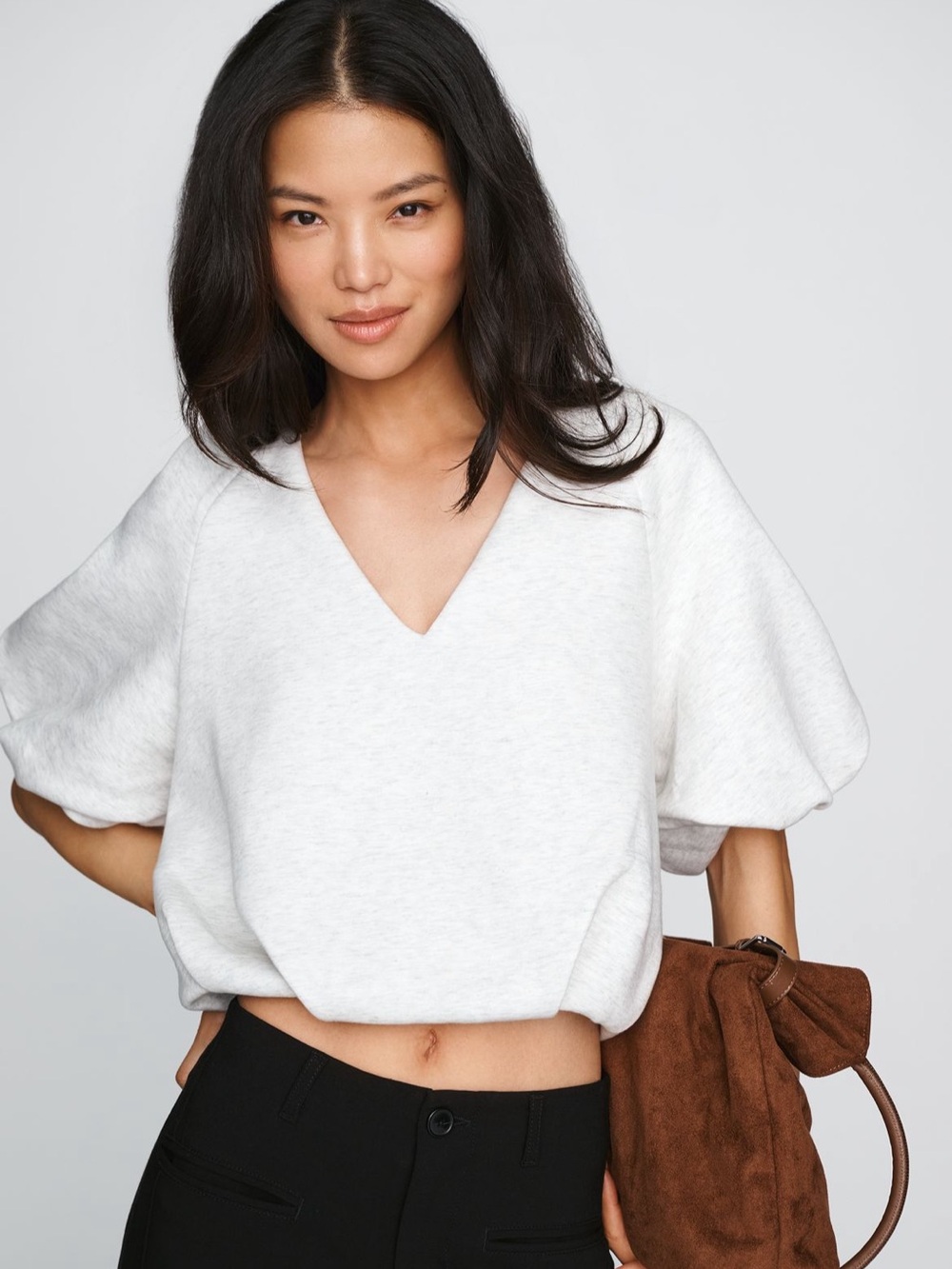 NWT Maeve 100% Cotton V-Neck
Bubble Sweatshirt MEDIUM HEATHER GREY $88